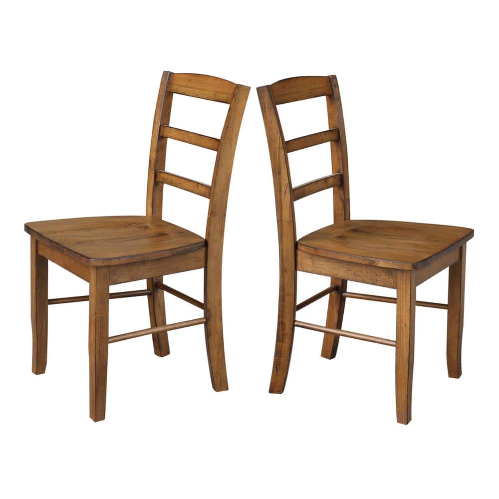 Pecan Solid Para Wood High Ladderback Side Chair Set of 2