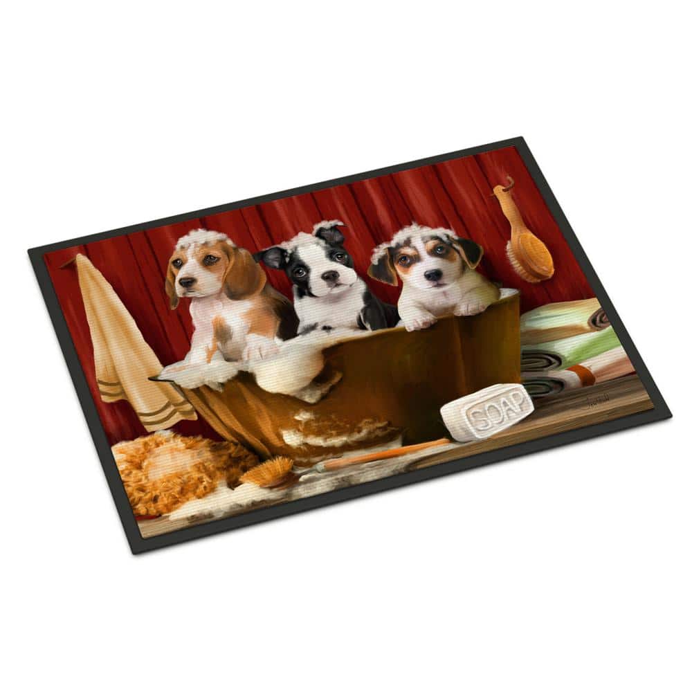 Caroline's Treasures SS4884JMAT Boston Terrier Wipe Your Paws Indoor or Outdoor Mat 24x36 24H X 36W Multicolor Caroline's Treasures SS4884JMAT Boston Terrier Wipe Your Paws Indoor or Outdoor Mat 24x36 24H X 36W Multicolor