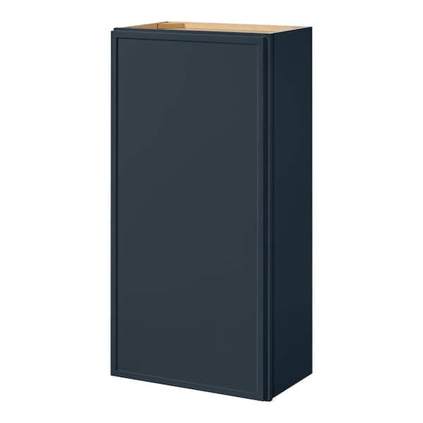 Leyton 21 in. W x 12 in. D x 42 in. H Ready to Assemble Plywood Slim Shaker Wall Kitchen Cabinet in Ink Blue