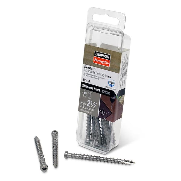 Simpson Strong-Tie 2-1/2 in. Lobed Pan-Head Stainless Steel Composite Screw (8-Pack)