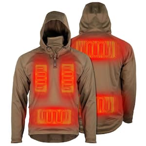 Men's Small Morel Agarics Heated Pullover Jacket with (1) 7.4-Volt Battery and Micro USB Charging Cable