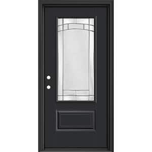 Performance Door System 36 in. x 80 in. 3/4-Lite Right-Hand Inswing Element Black Smooth Fiberglass Prehung Front Door