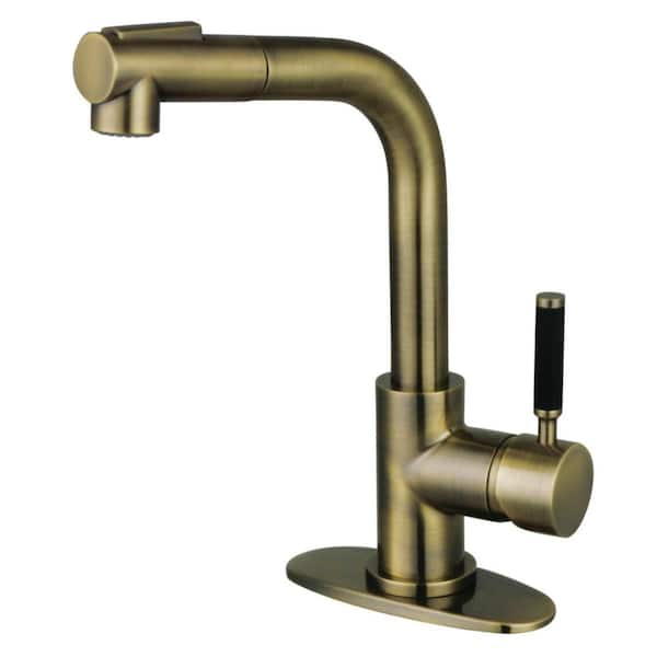 Kaiser 1-Handle Bar Faucet Deckplate Included in Antique Brass