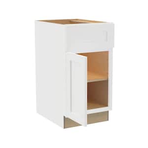 Newport 18 in. W x 24 in. D x 34.5 in. H Assembled Plywood Base Kitchen Cabinet in Pacific White with Soft Close LH