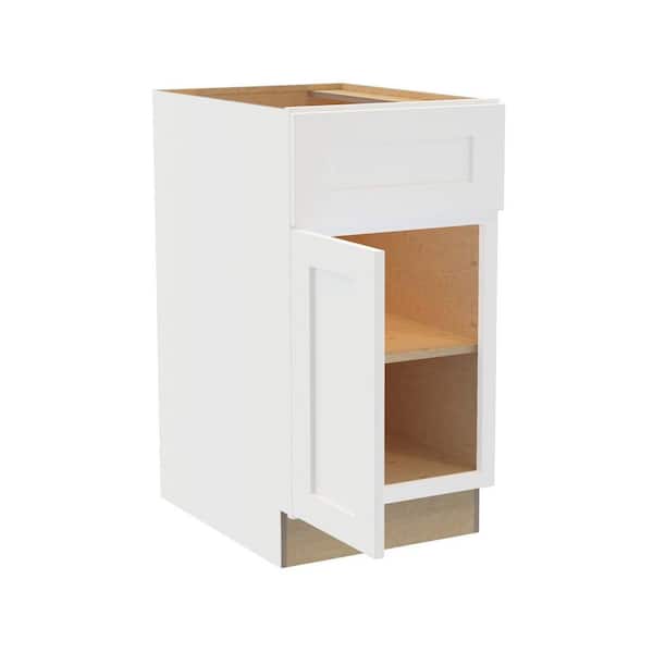 Newport 18 in. W x 24 in. D x 34.5 in. H Assembled Plywood Base Kitchen Cabinet in Pacific White with Soft Close LH
