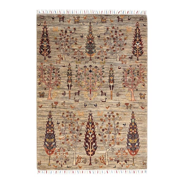 Solo Rugs Tribal One-of-a-Kind Bohemian Fawn 3 ft. 9 in. x 5 ft. 4 in. Area Rug
