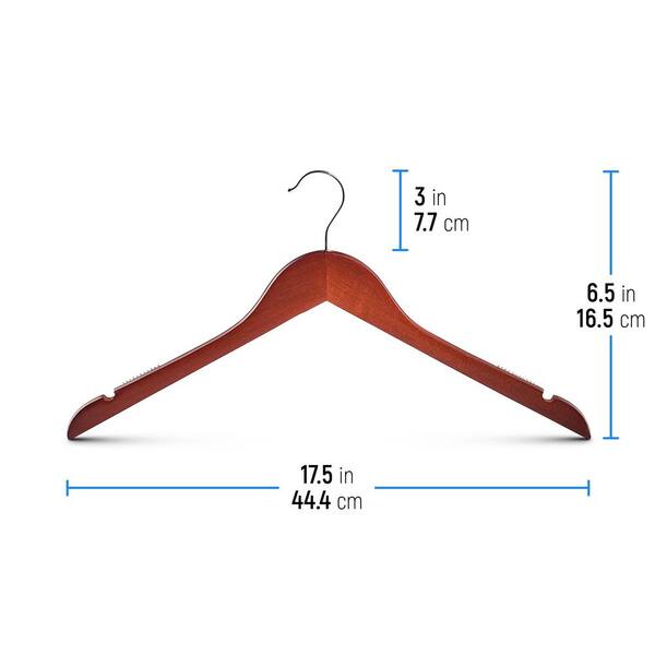 Osto 30 Pack Cherry Wooden Suit Hangers; Ultra-durable Smooth