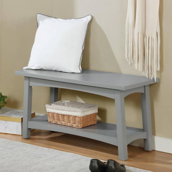 Alaterre Furniture Craftsbury 18 in. H Gray Wood Entryway Bench