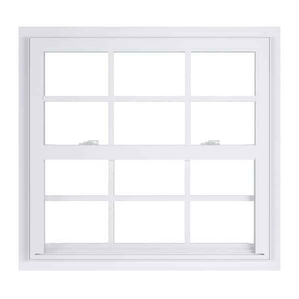 American Craftsman 35.25 in. x 35.375 in. 50 Series Low-E Argon Glass  Single Hung White Vinyl Fin Window with Grids, Screen Incl 50 SH FIN - The  Home Depot
