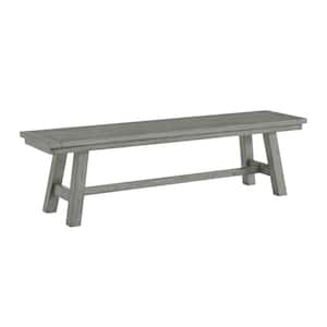 Beach House Dove Grey Solid Wood Dining Bench (18 in. H x 66 in. W x 16 in. D)
