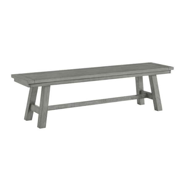 Martin Svensson Home Beach House Dove Grey Solid Wood Dining Bench (18 in. H x 66 in. W x 16 in. D)