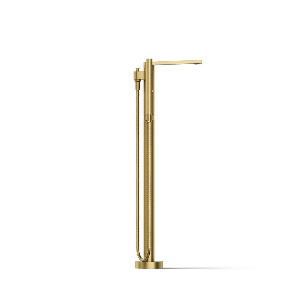 Vibrant Brushed Moderne Brass Freestanding Bath Faucet