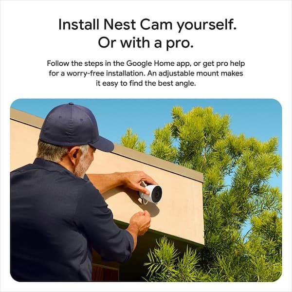 Google Nest Outdoor Security Camera (Wired, 2nd gen) - Snow