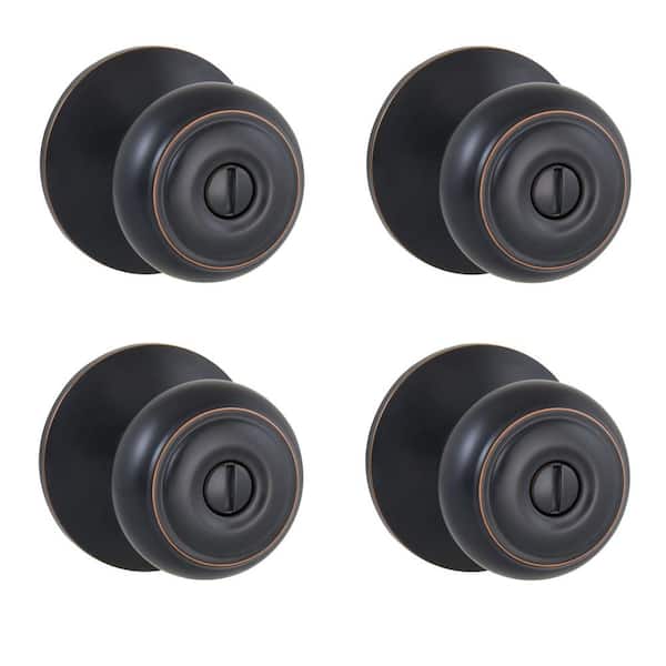 Defiant Hartford Aged Bronze Bed/Bath Door Knob (4-Pack)