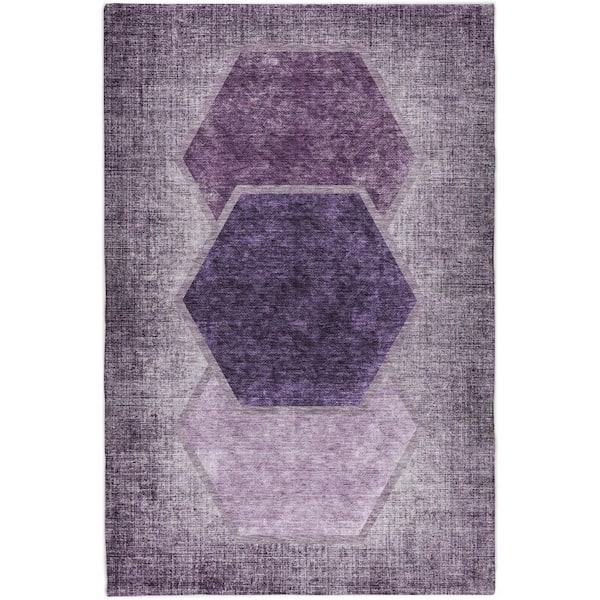Dream Shag Premium Machine Washable Abstract ADS679 Eggplant 9 ft. x 12 ft. Area Rug