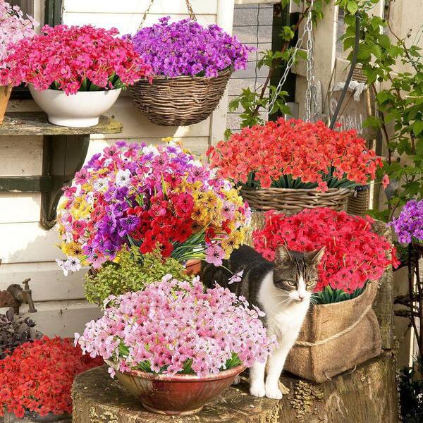 13 in. Multi-Colored Indoor/Outdoor Artificial Assorted Flowers
