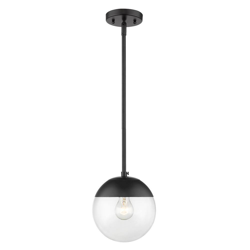 Modern Black Mini Globe Pendant with Clear Glass