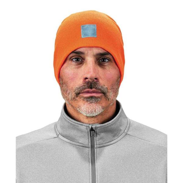 ribbed orange beanie