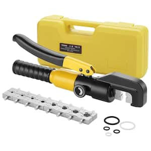 10T Hydraulic Cable Lug Crimping Tool 12 to 2/0 AWG Electrical Terminal Wire and Butt Connector Alloy Steel with 9 Die