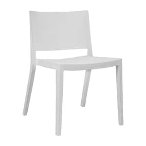 Elio Modern White Plastic Dining Side Chair (Set of 2)