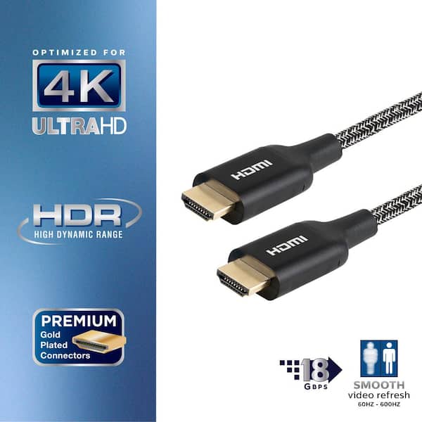 jungle erotisk Creed Philips 4 ft. 4K HDMI 2.0 Cable with Ethernet and Gold Plated Connectors in  Black SWV6120P/27 - The Home Depot