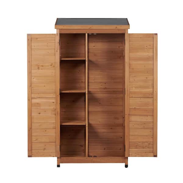 CASTNOO 2.8 ft. W x 1.7 ft. D Brown Woodshed Outdoor Tool Cabinet