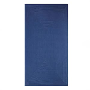 SUPERIOR Braided Denim Blue 8 ft. x 10 ft. Solid Indoor/Outdoor