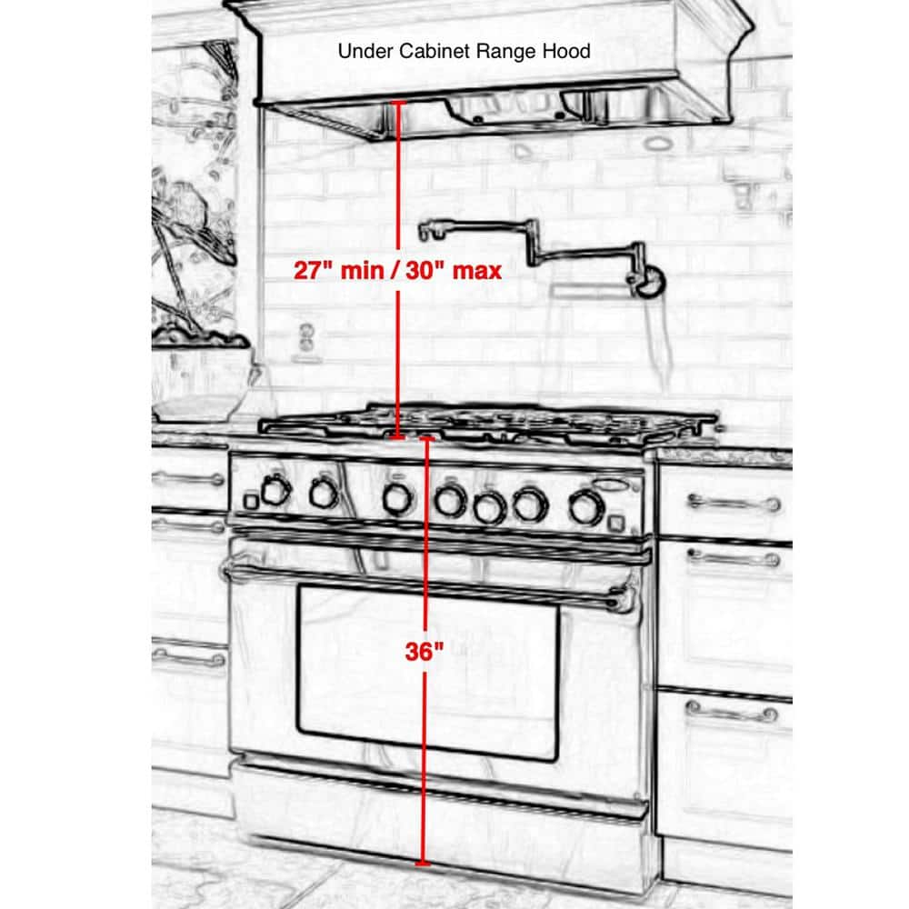 Kucht 30" Stainless Steel Wall Mounted Range Hood with LED Lights