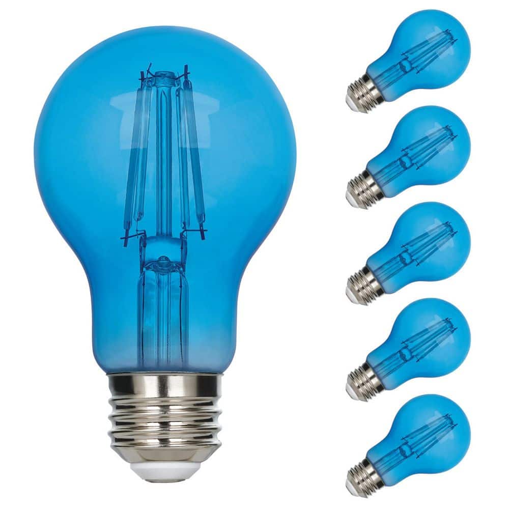 40 Watt Equivalent Blue A19 Omni Filament LED Light Bulb Medium (E26) Base, 6-Pack price history on PriceWatchPro