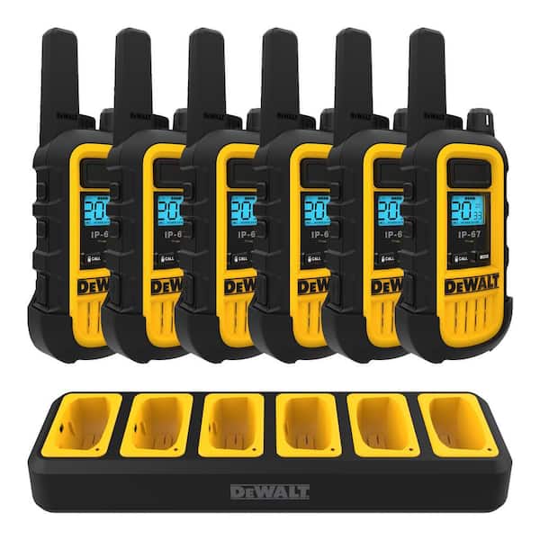 DEWALT DXFRS300 Heavy-Duty 1-Watt Walkie Talkies with 6-Port Gang Charger  (6-Pack) DXFRS300-BCH6B - The Home Depot