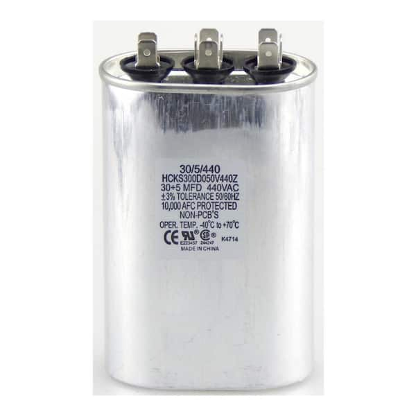 TradePro 440-Volt 30/5 MFD Dual Rated Motor Run Oval Capacitor