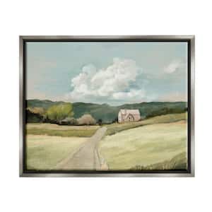 Road Leading Home Countryside Mountain Landscape by Ziwei Li Floater Frame Nature Wall Art Print 25 in. x 31 in.