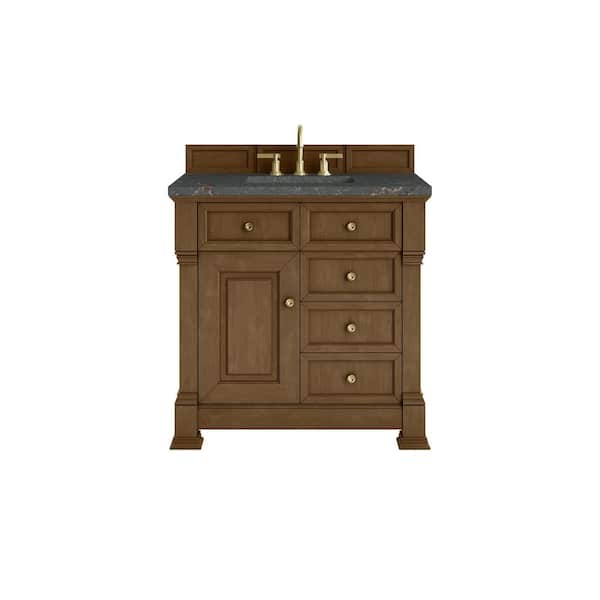 Brookfield 36.0 in. W x 23.5 in. D x 35.88 in. H Single Bath Vanity in Honey Oak with Parisien Bleu Silestone Quartz Top