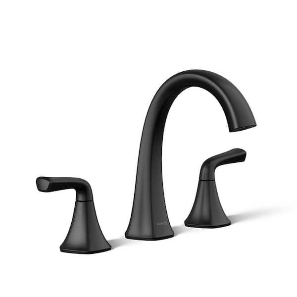 Sundae 8 in. Widespread Double Handles Bathroom Faucet in Matte Black