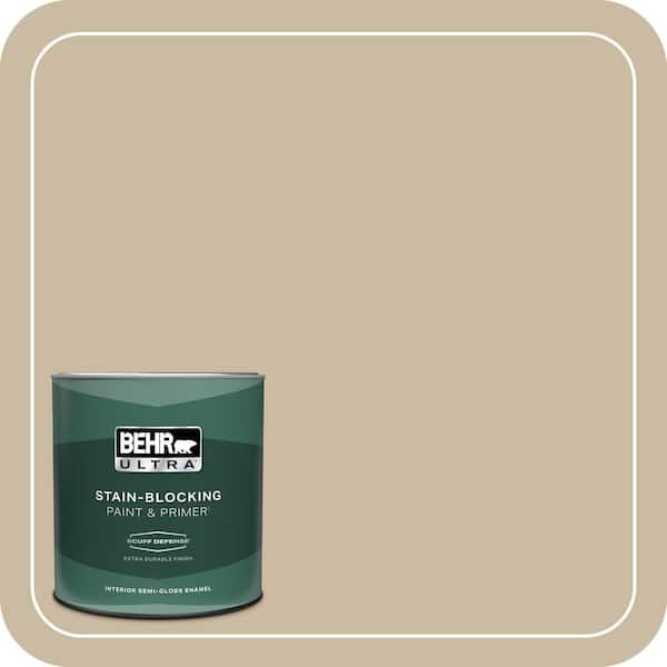BEHR ULTRA 1 qt. #MQ2-26 Windsor Tan Extra Durable Semi-Gloss Enamel Interior Paint & Primer