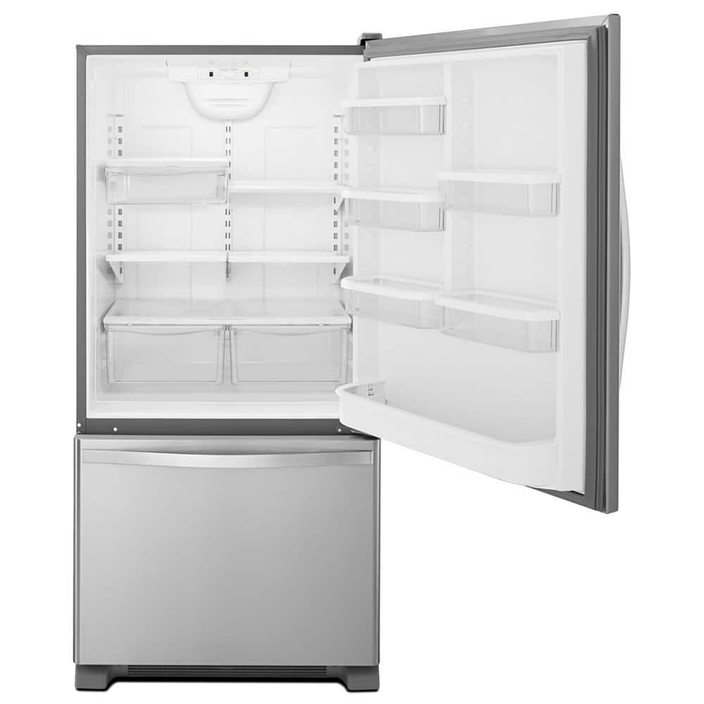 Stainless Steel Bottom-Freezer Refrigerator with Ice Maker