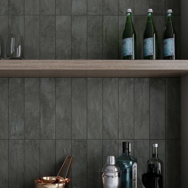 CRUZ BAY STUDIO Arcadian 3 in. x 12 in. Glazed Ash Matte Ceramic Subway Wall Tile (5.28 sq. ft./Case)