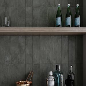 Arcadian Rectangle 3 in. x 12 in. Glazed Ash Matte Ceramic Subway Wall Tile (5.28 sq. ft./Case)