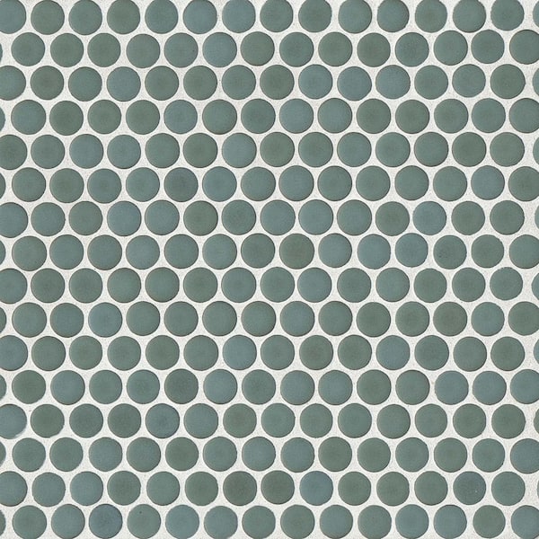 Bedrosians 360 Square 3/4 in. x 3/4 in. Matte Silver Sage Porcelain Mosaic Tile (10 sq. ft./Case)