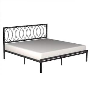 Naomi Gray King Headboard and Footboard with Frame Metal Bed