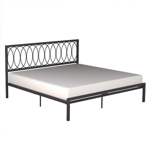 Hilale Furniture Naomi Gray King, King Size Metal Bed Frame For Headboard And Footboard
