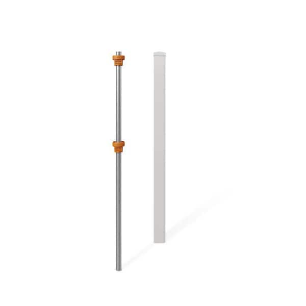 WamBam Fence WamBam 5 ft. H Windsor White Vinyl Finishing Fence Post with No-Dig Pipe Anchor and Cap