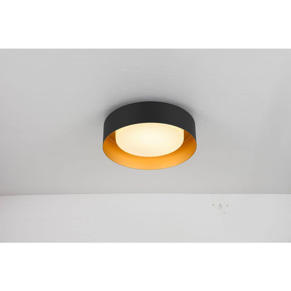 Lumin 13.8 in.W Matte Black Integrated LED Flush Mount Ceiling Light with Selectable CCT and Frosted Glass for Entryway price history on PriceWatchPro