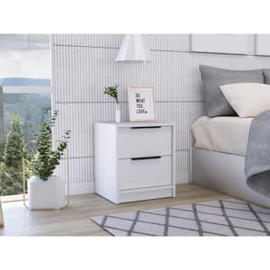 Valerie 2 -Drawer White Nightstand [ 18.9 in. H X 16.1 in. W X 14.3 in. D ]