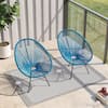 CORVUS Acapulco Peacock Blue Outdoor Lounge Chair Set of 2