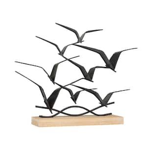 Black Metal Bird Sculpture