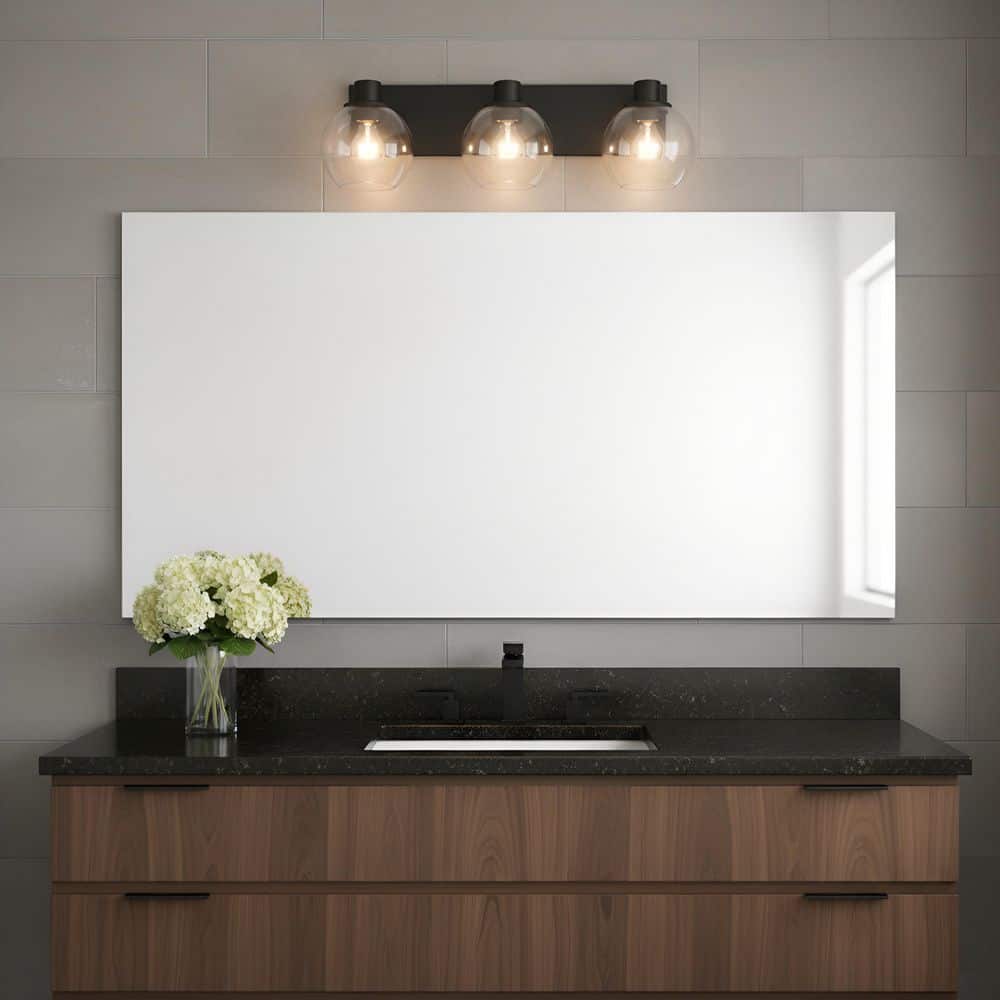 Rito 23.13 in. W x 7.125 in. H 3-Light Midnight Black Dimmable Large Bathroom Vanity Light with No Bulbs Included price history on PriceWatchPro