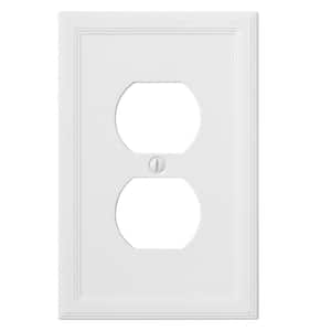1-Gang Bright White Insulated Duplex Outlet Stone Wall Plate (1-Pack)