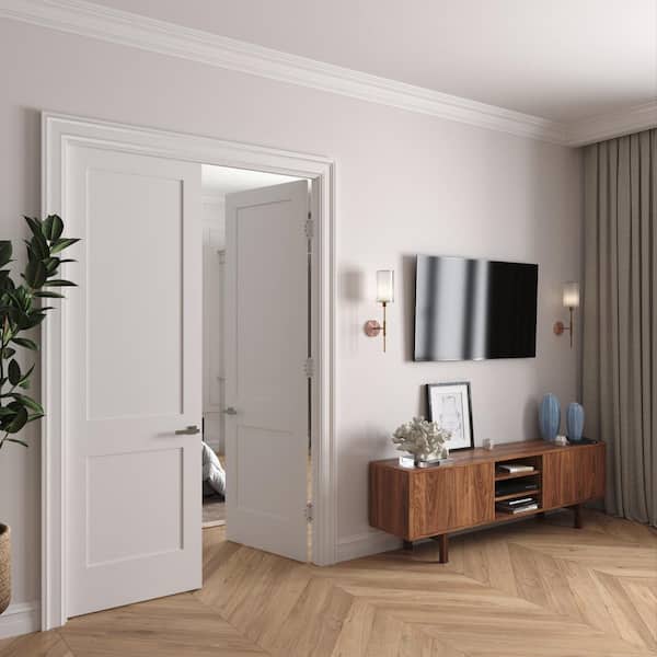 RESO 36 in. x 96 in. Bi-Parting Solid Core Primed White Composite