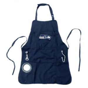 Seattle Seahawks NFL 24 in. x 31 in. Cotton Canvas 5-Pocket Grilling Apron with Bottle Holder
